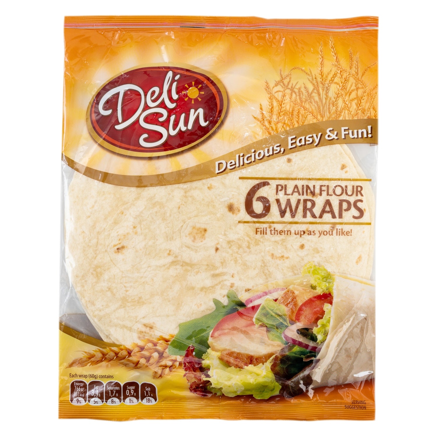 Delisun Plain Tortilla Wraps 360g - 20 pieces carton