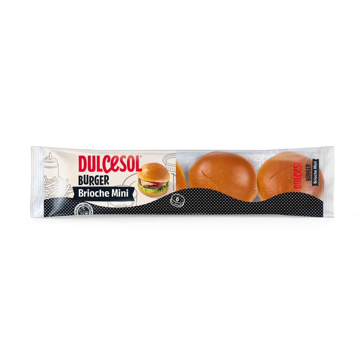 Dulcesol Brioche Mini Burger Buns - product packaging view