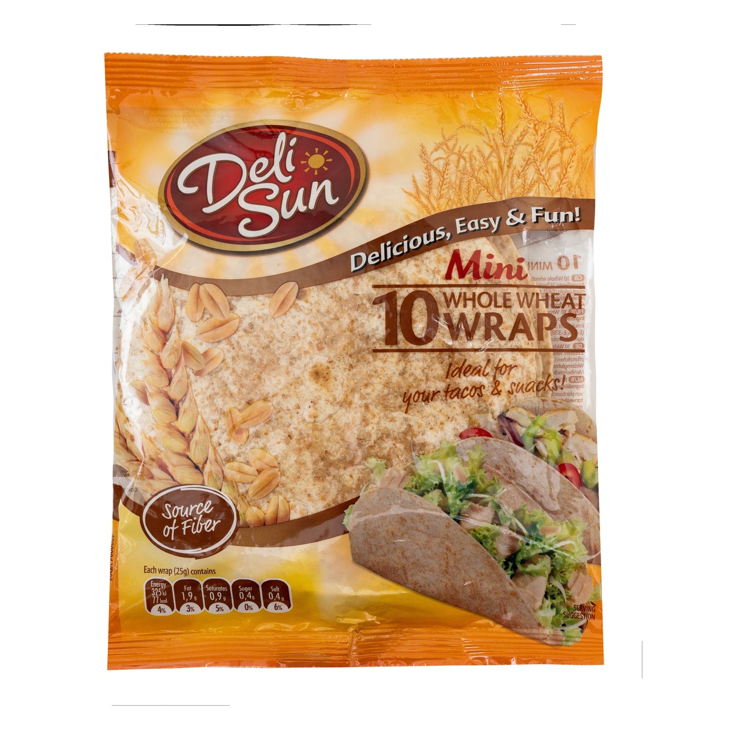 Delisun Mini Whole Wheat Tortilla Wraps - small whole grain tortillas