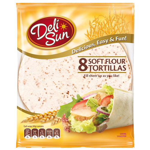 Delisun Soft Tortilla Wraps 320g - product packaging