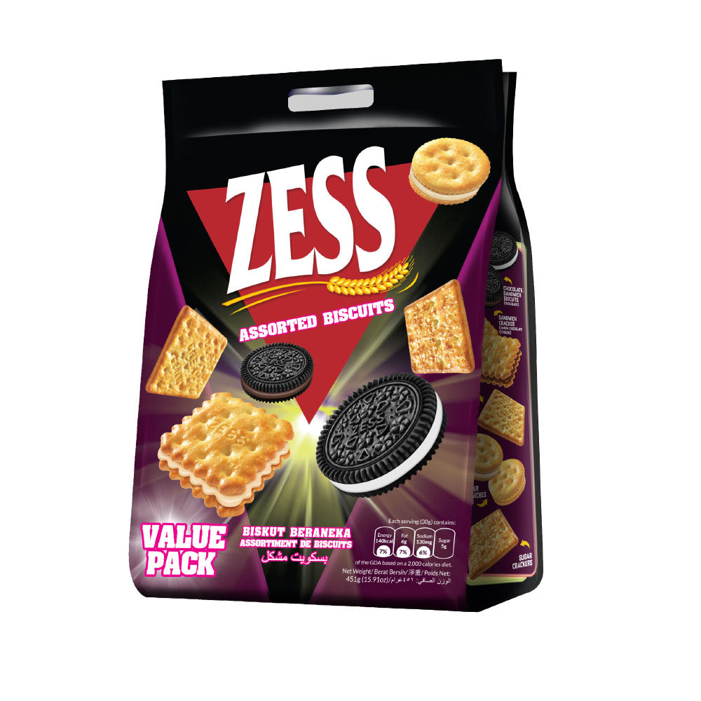 ZESS Assorted Biscuits Mix 451g - 12 pieces carton variety pack