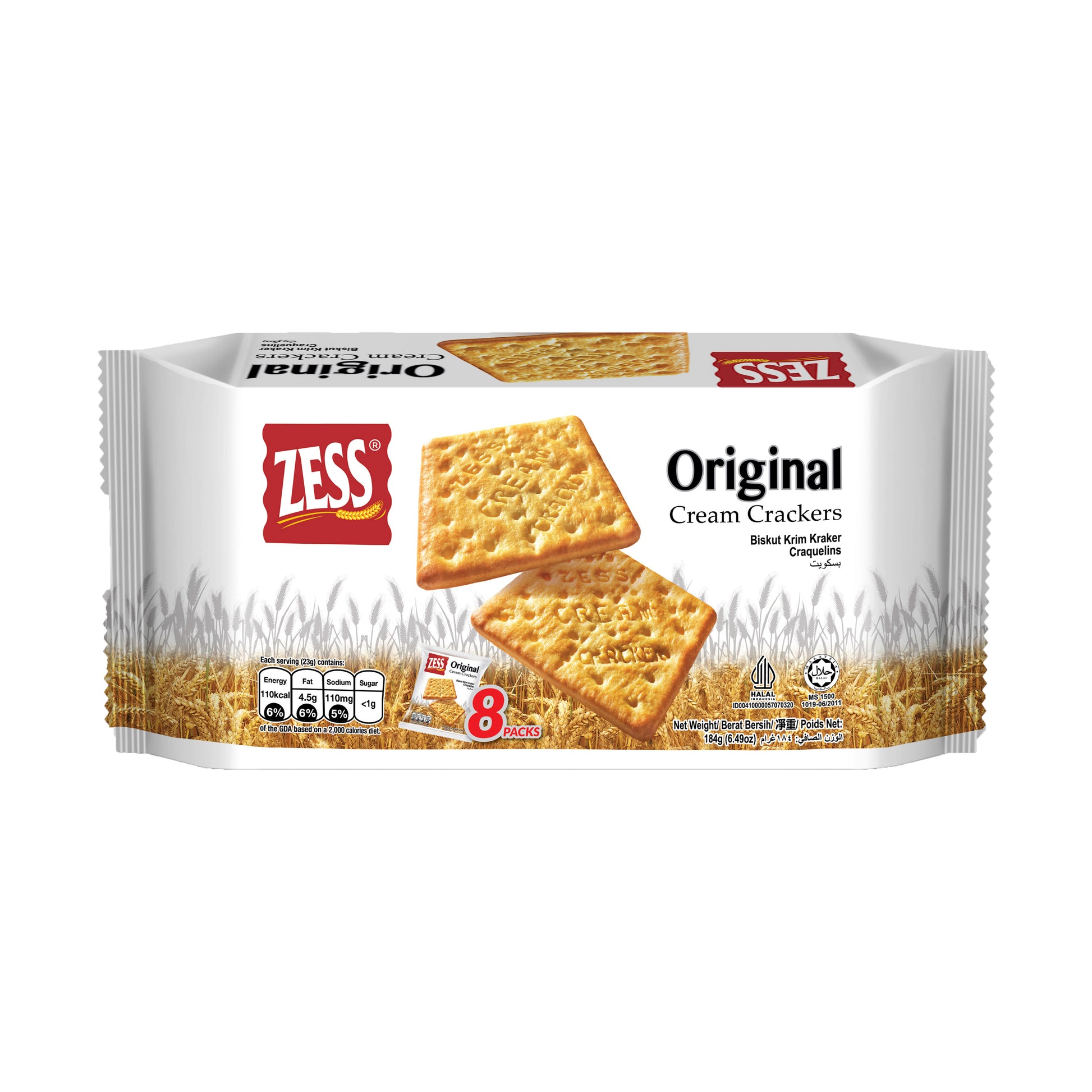 ZESS Original Cream Crackers 184g - 24 pieces carton