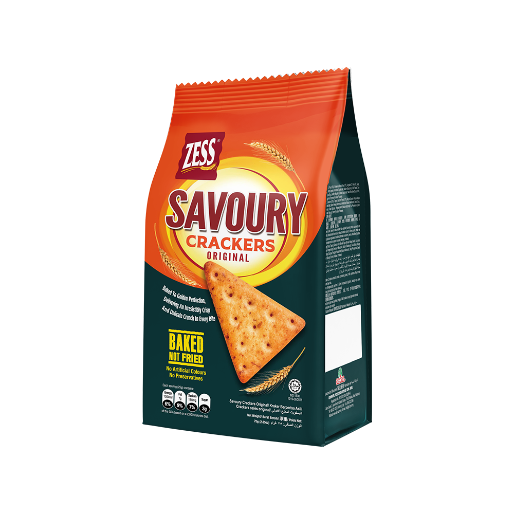 ZESS Savoury Crackers Original 75g - 30 packs carton